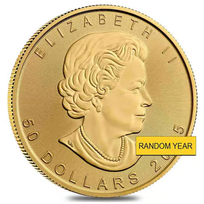 1 oz Canadian Gold Maple Leaf coin reverse