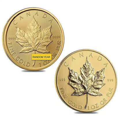 Canadian Gold Maple Leaf coin detail