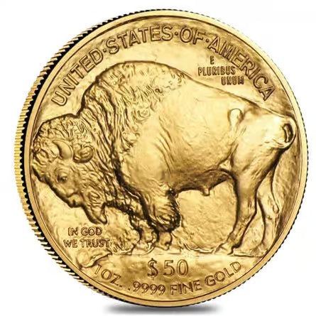 1 oz Gold American Buffalo coin reverse