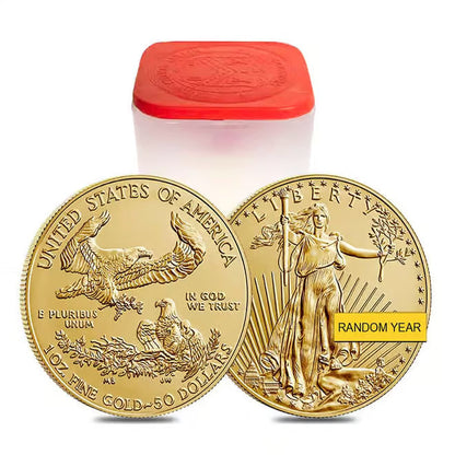 Gold American Eagle roll of 20 presentation