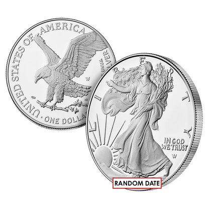 Proof Silver American Eagle coin detail